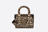 Beige Multicolor Mizza Embroidery Medium Lady D-Lite Bag - Women’s Leather Bag