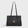 Black Medium Soft 16 Bag In Supple Rained Calfskin - Leather Women's Handbag - Bagsfits