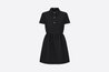 Black Wool and Silk Fitted Dress With 'CD' Buttons - Women's Clothes - Bagsfits