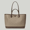 Beige and ebony GG Supreme Canvas Ophidia Medium Tote Bag - Leather Women's Handbag - Bagsfits