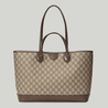 Beige and ebony GG Supreme Canvas Ophidia Medium Tote Bag - Leather Women's Handbag - Bagsfits