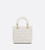 Latte Quilted-Effect Lambskin with Ornamental Motif Small My ABCDr Bag - Leather Women's Handbag - Bagsfits