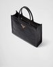 Black Large Leather PRD Symbole Bag With Topstitching - Leather Women's Handbag - Bagsfits