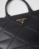 Black Large Leather PRD Symbole Bag With Topstitching - Leather Women's Handbag - Bagsfits