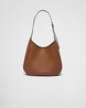Large Leather Shoulder Bag With Topstitching - Leather Women's Handbag - Bagsfits