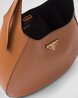 Large Leather Shoulder Bag With Topstitching - Leather Women's Handbag - Bagsfits