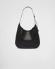 Large Leather Shoulder Bag With Topstitching - Leather Women's Handbag - Bagsfits