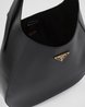 Large Leather Shoulder Bag With Topstitching - Leather Women's Handbag - Bagsfits