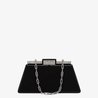 Peekaboo Cut Medium Black Leather Bag - Leather Women's Handbag - Bagsfits