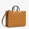 Sunshine Medium Brown Leather Shopper With FF Motif - Leather Women's Handbag - Bagsfits