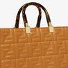 Sunshine Medium Brown Leather Shopper With FF Motif - Leather Women's Handbag - Bagsfits