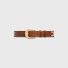 Large Western Belt In Vintage Calfskin With Embroidery - Leather Women Belt