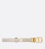 Gold-Tone and Latte 30 Montaigne Reversible Belt - Leather Women Belt