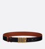 Golden Saddle and Black D-Fence Reversible Belt - Leather Women Belt
