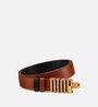 Golden Saddle and Black D-Fence Reversible Belt - Leather Women Belt