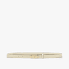 White Leather Belt Narrow Belt With Loop And O’Lock Stud Buckle - Leather Women's Belts - Bagsfits
