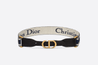 Blue and Cream Embroidered Canvas CD Belt - Leather Women Belt