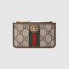 Brown Ophidia Card Case - Leather Women's Wallet - Pursefit