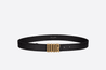Black Smooth Calfskin D-Fence Belt - Leather Women Belt