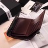 Black Grained Calfskin Classic Flap Wallet - Gold-tone Hardware - Leather Women's Wallet