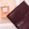 Black Grained Calfskin Classic Flap Wallet - Gold-tone Hardware - Leather Women's Wallet
