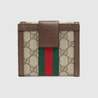 Brown GG Ophidia French Flap Wallet - Leather Women's Wallet - Pursefit