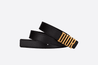 Black Smooth Calfskin D-Fence Belt - Leather Women Belt