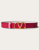 Reversible Vlogo Signature Belt In Shiny Calfskin 30MM - Leather Women's Belts - Bagsfits