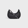 Black Medium Ava Bag With Celine Strap In Quilted Nylon - Leather Women's Handbag - Bagsfits