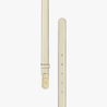 White Leather Belt Narrow Belt With Loop And O’Lock Stud Buckle - Leather Women's Belts - Bagsfits