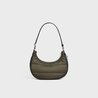 Khaki Medium Ava Bag With Celine Strap In Quilted Nylon - Leather Women's Handbag - Bagsfits