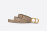 Warm Taupe Ultrasoft Calfskin Saddle Belt - Leather Women Belt