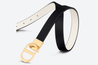 Black And Latte Smooth Calfskin 30 Montaigne Reversible Belt - Leather Women's Belts - Bagsfits