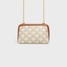 White Clutch With Chain In Triomphe Canvas And Lambskin - Leather Women's Handbag - Bagsfits