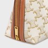 White Clutch With Chain In Triomphe Canvas And Lambskin - Leather Women's Handbag - Bagsfits