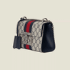 Beige & Blue GG Padlock Small Shoulder Bag - Leather Women's Handbag - Bagsfits