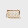 White Clutch With Chain In Triomphe Canvas And Lambskin - Leather Women's Handbag - Bagsfits