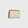 White Clutch With Chain In Triomphe Canvas And Lambskin - Leather Women's Handbag - Bagsfits