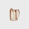 White Small Drawstring Bag In Triomphe Canvas And Calfskin - Leather Women's Handbag - Bagsfits