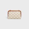 White Clutch With Chain In Triomphe Canvas And Lambskin - Leather Women's Handbag - Bagsfits