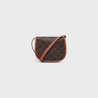Tan Mini Besace In Triomphe Canvas And Calfskin - Leather Women's Handbag - Bagsfits
