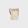 White Small Drawstring Bag In Triomphe Canvas And Calfskin - Leather Women's Handbag - Bagsfits