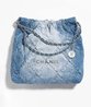Washed Denim & Silver-Tone Metal Chnl 22 Handbag - Leather Women's Handbag - Bagsfits