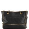 Chnl Black Quilted Calfskin Chain Around Small Shopping Tote - Leather Women's Handbag - Bagsfits