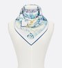 Ecru Multicolor Silk Twill Rêve D'Infini 90 Square Scarf - Scarf & Shawl