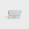 Teen Triomphe Bag In Shiny Calfskin Soft Blue - Leather Women's Bag - Bagsfits
