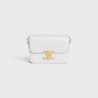Teen Triomphe Bag In Shiny Calfskin Arctic White - Leather Women's Bag - Bagsfits