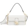 White Leather Fendace Brooch Baguette - Leather Women's Bag - Bagsfits