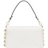 White Leather Fendace Brooch Baguette - Leather Women's Bag - Bagsfits