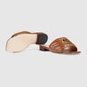 Brown Women's Slide With Double G - Women's Designer Sandals
